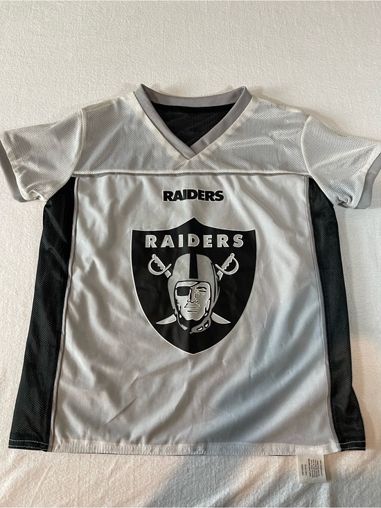 NFL Other - NFL Raiders Flag Football Reversible Jersey Kids Silver & Black Top